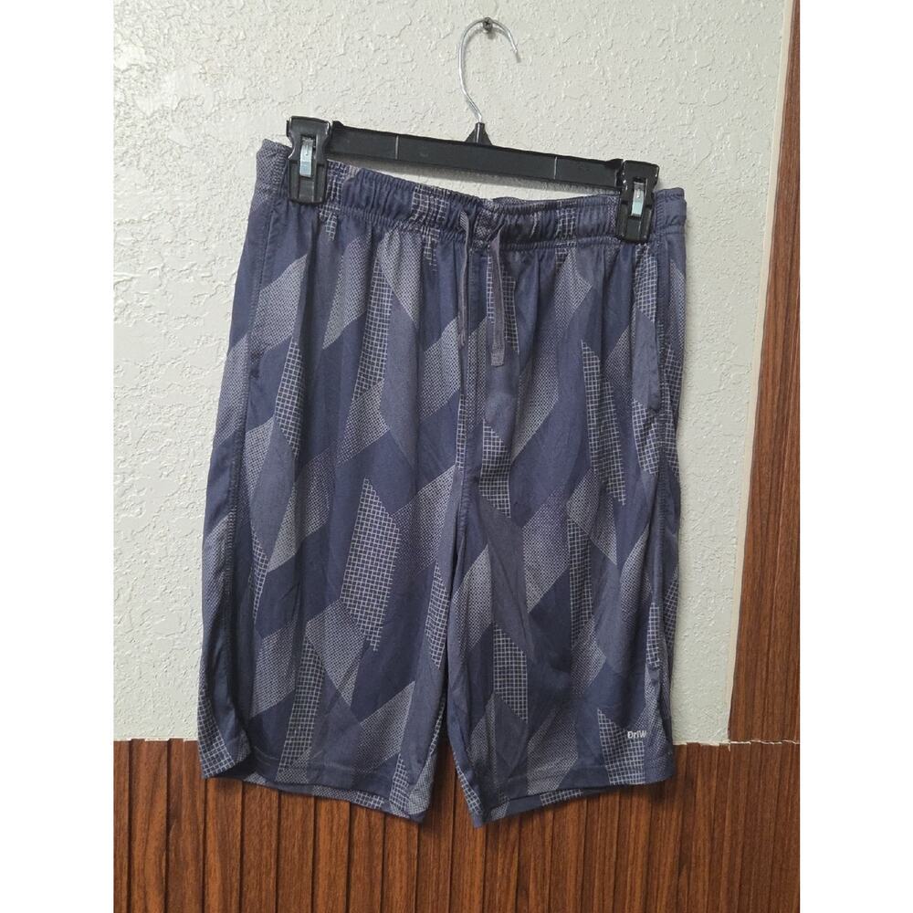 Athletic Works Gray and Navy Geometric Boys' Athletic Shorts Size 2xlarge [0114]